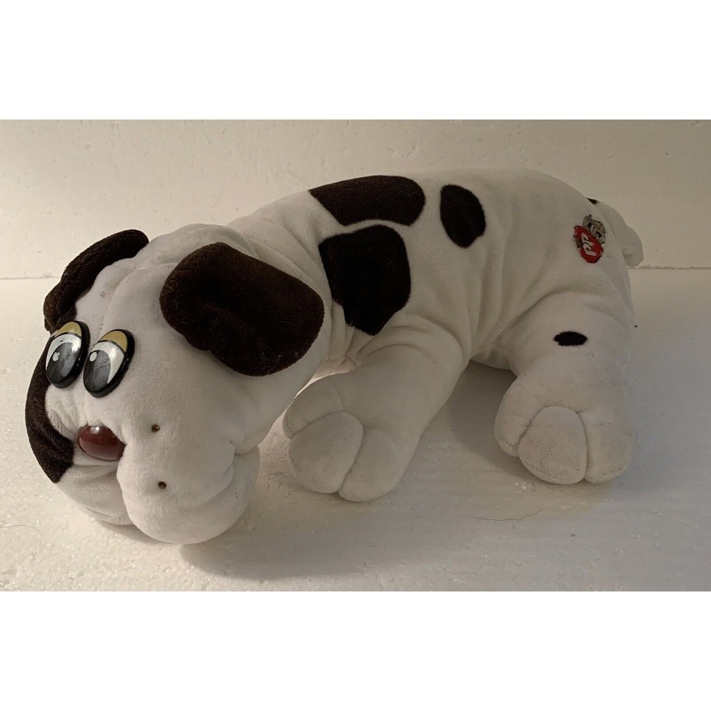 Pound Puppies Puppy Dog White Brown Large Plush Stuffed Animal 18" Vintage READ